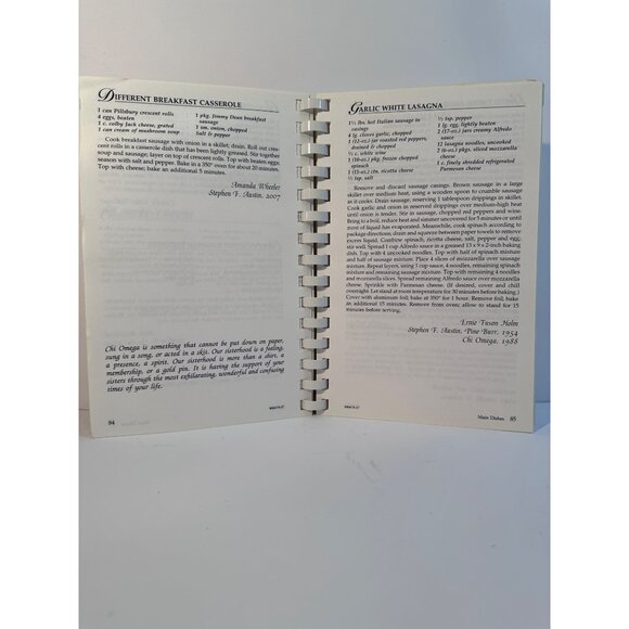 Cooking With Chi Omega SFA Cookbook Recipes Remembrance 2008 Stephen F Austin - Picture 3 of 14